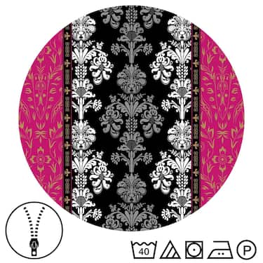 CloudComfort Basic microfibre linge de lit noir/rose 135 x 200 + 80 x 80 cm