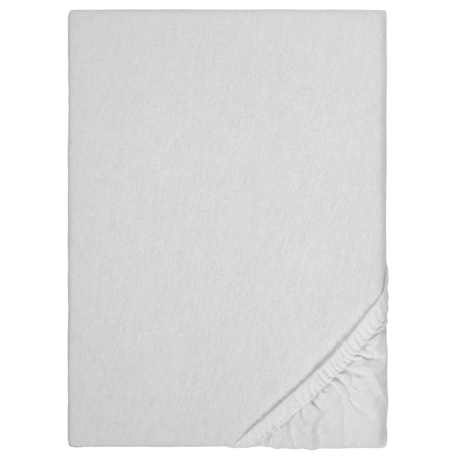 Drap-housse peluche d'hiver gris argenté 140 x 190 - 160 x 200 cm