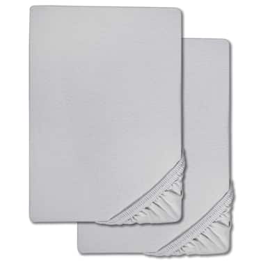 Castell prześcieradło z mikrofibry interlock jersey srebrnoszare 90 x 190 - 100 x 200 cm podwójne opakowanie