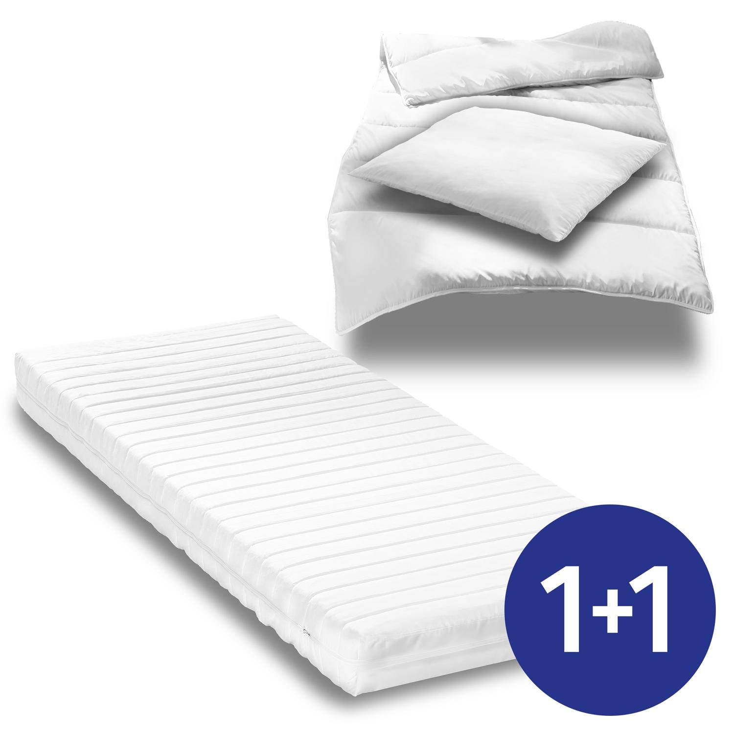 Matelas mousse froide K16 90 x 200 cm + CloudComfort Basic set de lit microfibre 135 x 200 cm + 80 x 80 cm