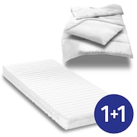 Matelas en mousse froide K16 90 x 200 cm, hauteur 16 cm, degré de fermeté H2/H3 + CloudComfort Basic set de lit en microfibre 135 x 200 cm + 80 x 80 cm