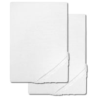 Drap-housse en jersey blanc 90 x 190 - 100 x 200 cm 100% coton bio Lot de deux