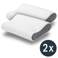 2 oreillers cervicaux viscoélastiques Sleezzz Premium, 50 x 32 x 11 cm, avec housse double en tissu agréable au toucher