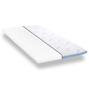 Surmatelas en mousse froide CloudComfort Cool 200 x 200 cm H2/H3, hauteur 7 cm, degré de fermeté H2/H3, surmatelas 7 zones avec face été et hiver