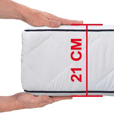 Matelas 7 zones Sleezzz Superior 90 x 200 cm, épaisseur 21 cm, degré de fermeté H3/H4 + surmatelas / surmatelas 90 x 200 cm