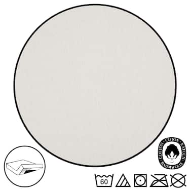 Drap-housse en coton Castell Jersey, blanc, 90 x 190 - 100 x 200 cm