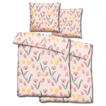 Lot de deux draps en microfibre CloudComfort Basic tulipes 135 x 200 + 80 x 80 cm