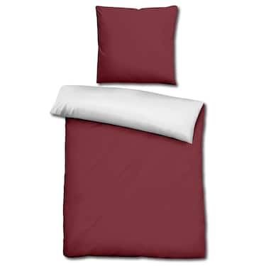 Sleezzz® Renforcé réversible rouge foncé/blanc 135 x 200 + 80 x 80 cm