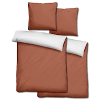Lot de deux Sleezzz® Renforcé réversible marron/blanc 135 x 200 + 80 x 80 cm