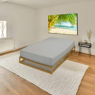 Prostěradlo Castell z mikrovlákna interlock jersey stříbrně šedé 90 x 190 - 100 x 200 cm