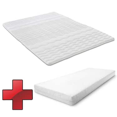 Matelas en mousse froide CloudComfort Premium 90 x 200 cm, hauteur 15 cm, degré de fermeté H2/H3 + oreiller CloudComfort viscoélastique confort 40 x 80 cm