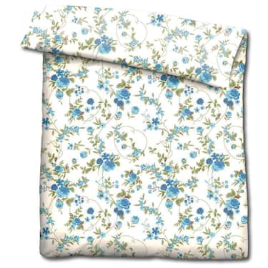CloudComfort Basic microfibre linge de lit fleurs bleues 135 x 200 + 80 x 80 cm