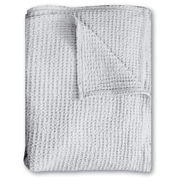 140 x 200 cm couvre-lit en polycoton léger gaufré gris clair