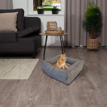 Petzzz lit ergonomique pour chats et chiens Ortho S 75 x 65 x 22 cm avec coussin intérieur amovible avec face été et hiver