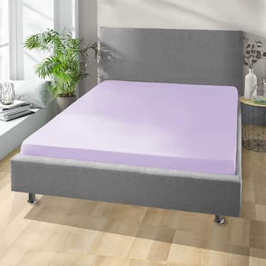 Drap-housse microfibre jersey interlock lilas 90 x 190 - 100 x 200 cm