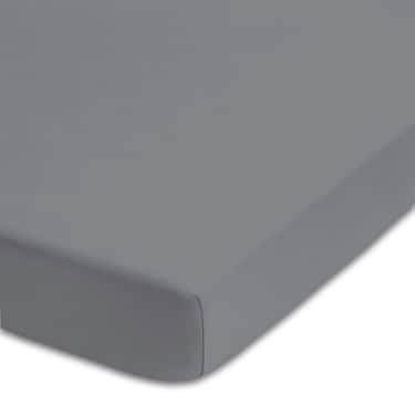 Castell Drap-housse Microfibre jersey interlock gris foncé 90 x 190 - 100 x 200 cm