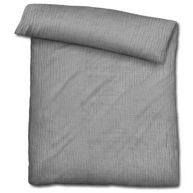 Lot de deux parures de lit Sleezzz® mousseline grise 135 x 200 cm + 80 x 80 cm