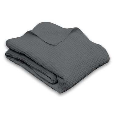 Couverture en coton piqué gaufré anthracite 150 x 200 cm