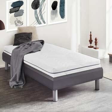 Matelas viscoélastique 7 zones Sleezzz Smart 90 x 200 cm, hauteur 18 cm, degré de fermeté H3 avec mousse à mémoire de forme Air + oreiller CloudComfort Basic gel-flocons 40x80 cm