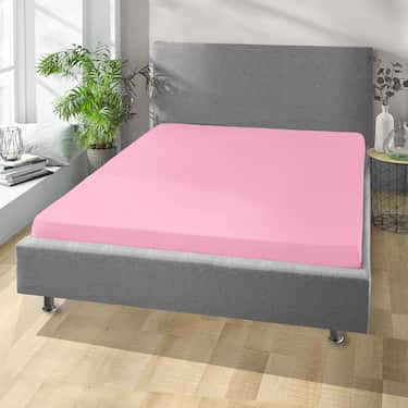 Setex Drap-housse en molleton sergé rose 90 x 200 cm