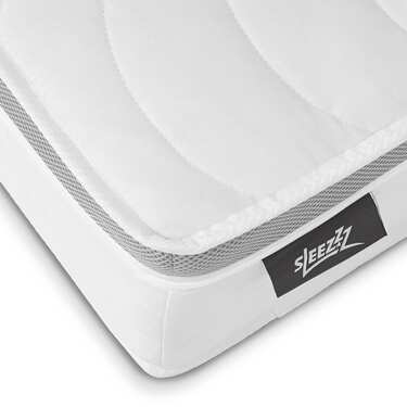 Matelas ergonomique 7 zones à ressorts ensachés Sleezzz Diamond T1000 100 x 200 cm, hauteur 23 cm, degré de fermeté H2/H3, 1000 ressorts/2m².