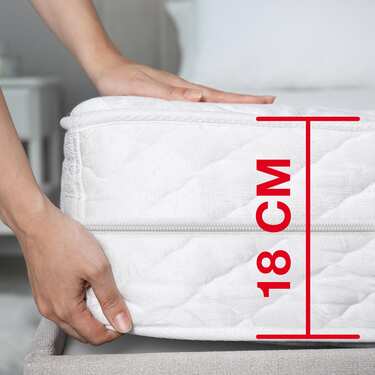 Matelas ergonomique en mousse froide Supportho Premium 100 x 200 cm, hauteur 18 cm, degré de fermeté H2/H3, Twin-Set