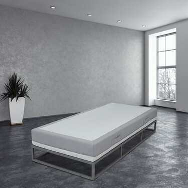 Matelas viscoélastique Sleezzz Premium 90 x 200 cm, hauteur 20 cm, degré de fermeté H2/H3, avec poignées réversibles + surmatelas / surmatelas 90 x 200 cm