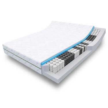Retour en ligne : matelas à ressorts ensachés 7 zones Sleezzz Smart 140 x 200 cm, hauteur 21 cm, fermeté H2/H3