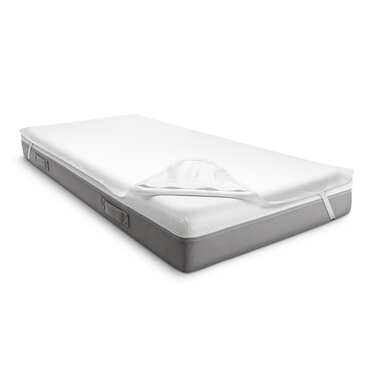 Setex Protège-matelas imperméable en molleton Fixspann 200 x 200 cm, protège-matelas 100% coton en blanc