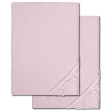Skräddarsytt lakan vinter fluffig rosa 180 x 190 - 200 x 200 cm dubbelpack