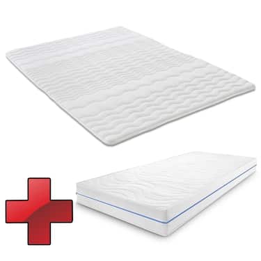 Matelas ergonomique 90x200 cm 7 zones Supportho Premium, hauteur 18 cm, degré de fermeté H2/H3 + surmatelas / surmatelas 90 x 200 cm
