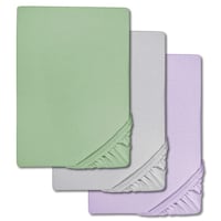 Lot économique de 3 draps-housses en microfibre jersey interlock 90 x 190 - 100 x 200 cm (3 pièces)