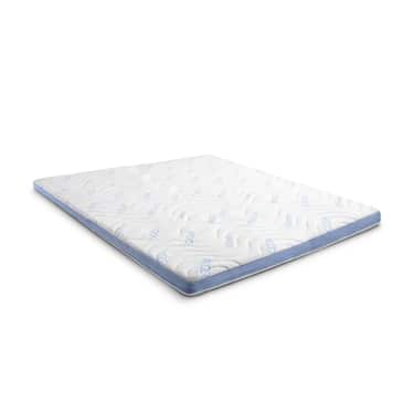 Surmatelas en mousse froide CloudComfort Cool 160 x 200 cm H2/H3, hauteur 7 cm, degré de fermeté H2/H3, surmatelas 7 zones avec face été et face hiver + oreiller Sleezzz® Cool à effet rafraîchissant