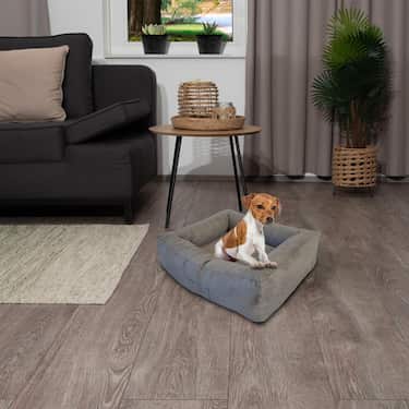 Petzzz lit ergonomique pour chats et chiens Ortho S 75 x 65 x 22 cm avec coussin intérieur amovible avec face été et hiver