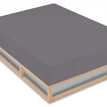 Castell Drap-housse Microfibre jersey interlock gris foncé 90 x 190 - 100 x 200 cm