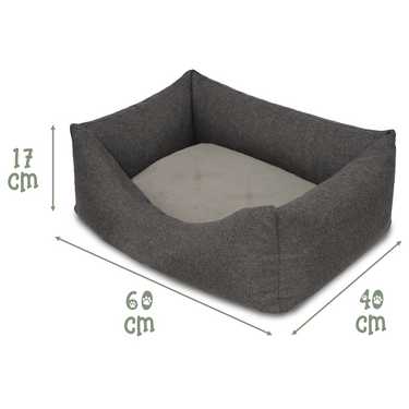 Petzzz Lit pour chat et chien Felix S 60 x 40 x 17 cm avec coussin intérieur réversible