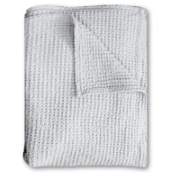 140 x 200 cm couvre-lit en polycoton léger gaufré gris clair