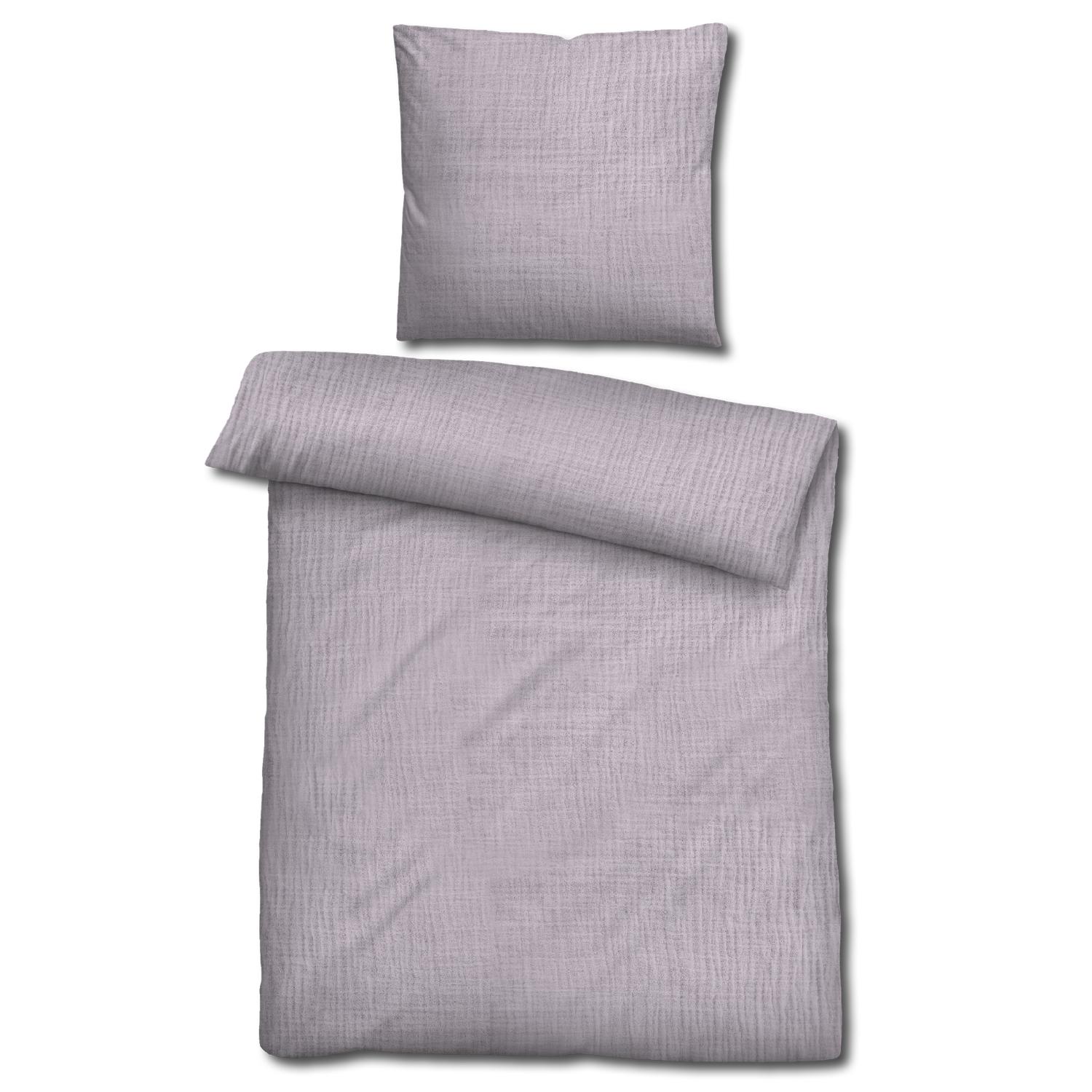 Sleezzz® Parure de lit mousseline lilas 155 x 220 cm + 80 x 80 cm Sleezzz® Parure de lit mousseline lilas 155 x 220 cm + 80 x 80 cm
