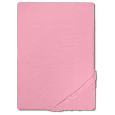 Lot de 4 draps-housses Setex REFIBRA en coton fin, rose, 200 x 200 cm