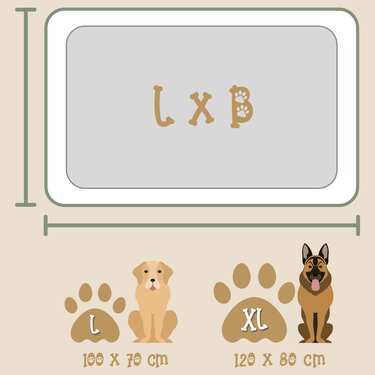 100 x 70 x 10 cm de flocons de gel Tapis pour chien taille L avec couverture amovible