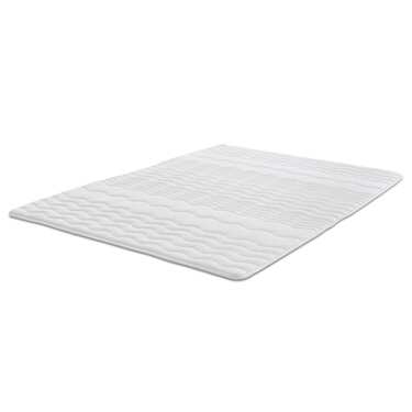 Surmatelas en mousse confort de 2,5 cm 90 x 200 cm avec piqûres ondulées et élastiques d'angle