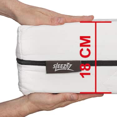 Matelas à ressorts ensachés Sleezzz Superior 90 x 200 cm, hauteur 18 cm, degré de fermeté H3 + surmatelas / surmatelas 90 x 200 cm