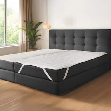 Surmatelas en mousse confort 2,5 cm 90 x 200 cm avec piqûres ondulées et élastiques d'angle, lot de deux (2 pièces)