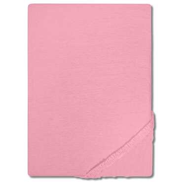 Lot de 4 draps-housses Setex REFIBRA en coton fin, rose, 180 x 200 cm