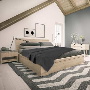 Couverture en coton piqué gaufré noir 130 x 180 cm