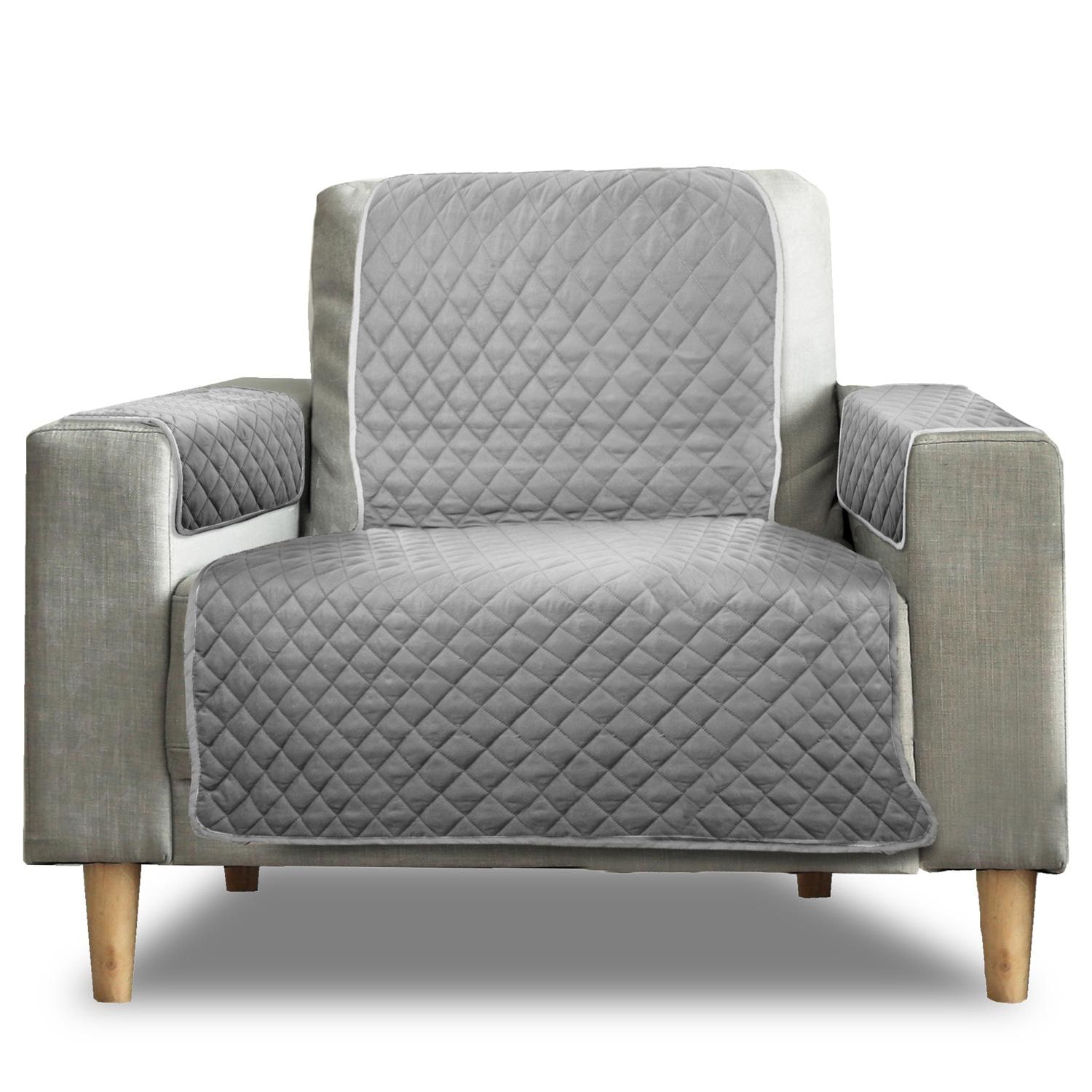 Housse de canapé monoplace / fauteuil gris / anthracite 50 x 191 cm + 2 x 50 x 55 cm Housse de canapé monoplace / fauteuil gris / anthracite 50 x 191 cm + 2 x 50 x 55 cm