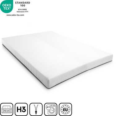 Matelas mousse confort K10 180 x 200 cm, hauteur 10 cm, degré de fermeté H3
