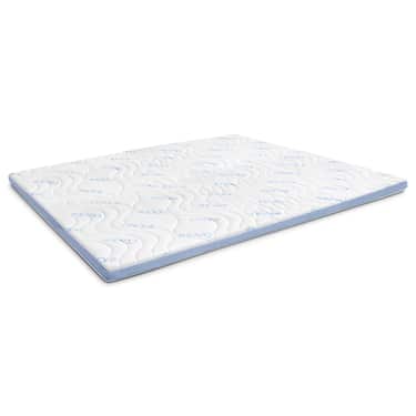 Surmatelas en mousse froide CloudComfort Cool 160 x 200 cm H2/H3, hauteur 7 cm, degré de fermeté H2/H3, surmatelas 7 zones avec face été et face hiver + oreiller Sleezzz® Cool à effet rafraîchissant