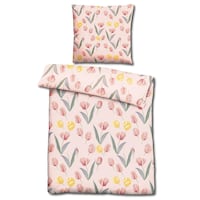 CloudComfort Basic microfibre linge de lit tulipes 135 x 200 + 80 x 80 cm