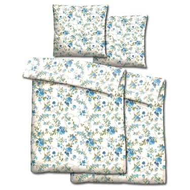 Lot de deux draps en microfibre CloudComfort Basic fleurs bleues 135 x 200 + 80 x 80 cm